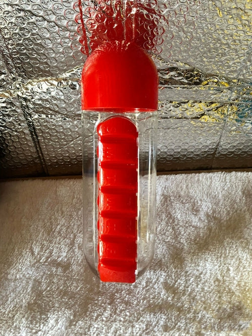 Plastic Drink Bottle With Medicine Pills Box