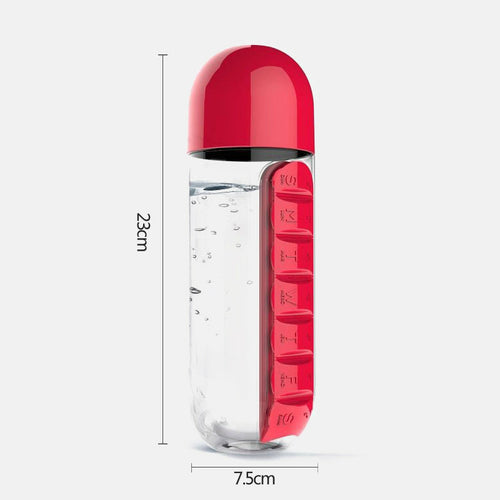Plastic Drink Bottle With Medicine Pills Box