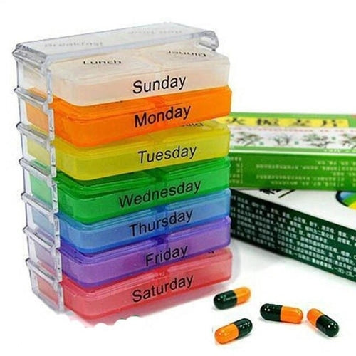 Plastic Weekly 7 Days Pill Box Medicine Storage