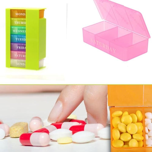 Plastic Weekly 7 Days Pill Box Medicine Storage