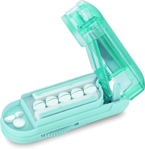 Portable Pill Cutter Box Gear Adjustable Hidden Cutter Mini Drug Box