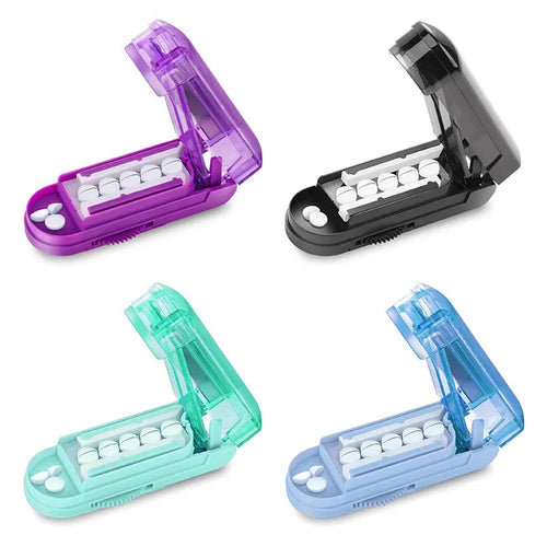 Portable Pill Cutter Box Gear Adjustable Hidden Cutter Mini Drug Box