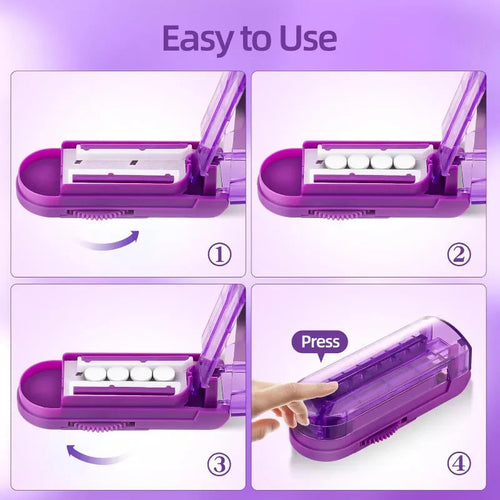 Portable Pill Cutter Box Gear Adjustable Hidden Cutter Mini Drug Box