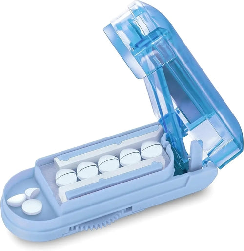 Portable Pill Cutter Box Gear Adjustable Hidden Cutter Mini Drug Box