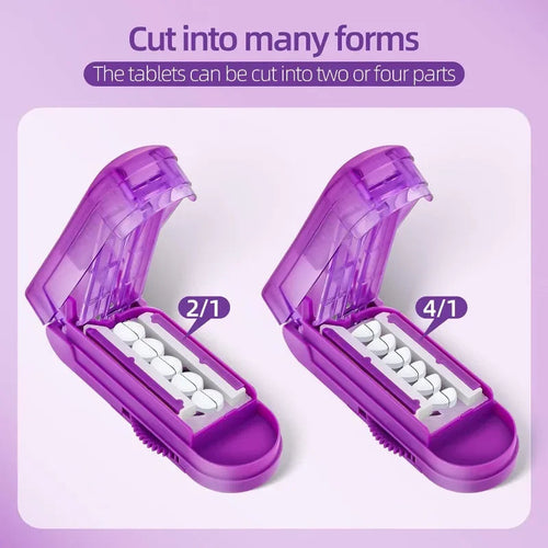 Portable Pill Cutter Box Gear Adjustable Hidden Cutter Mini Drug Box