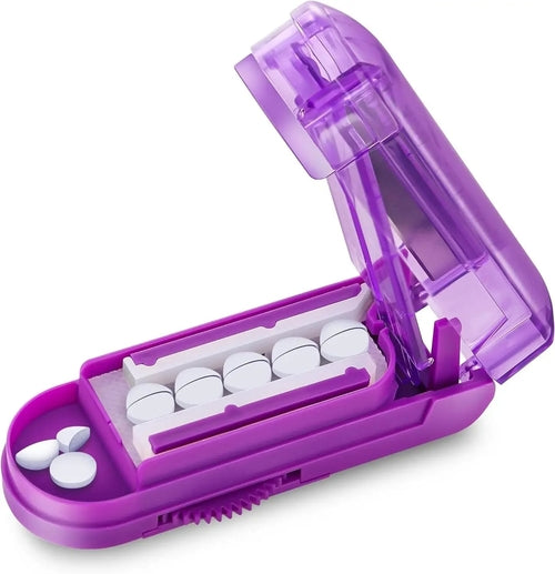 Portable Pill Cutter Box Gear Adjustable Hidden Cutter Mini Drug Box